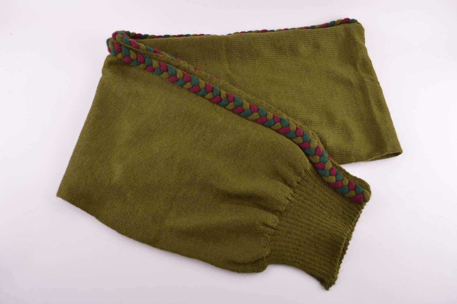 Bonnet chaud Écharpe verte faits main tricotés originaux Accessoires femme photo 3