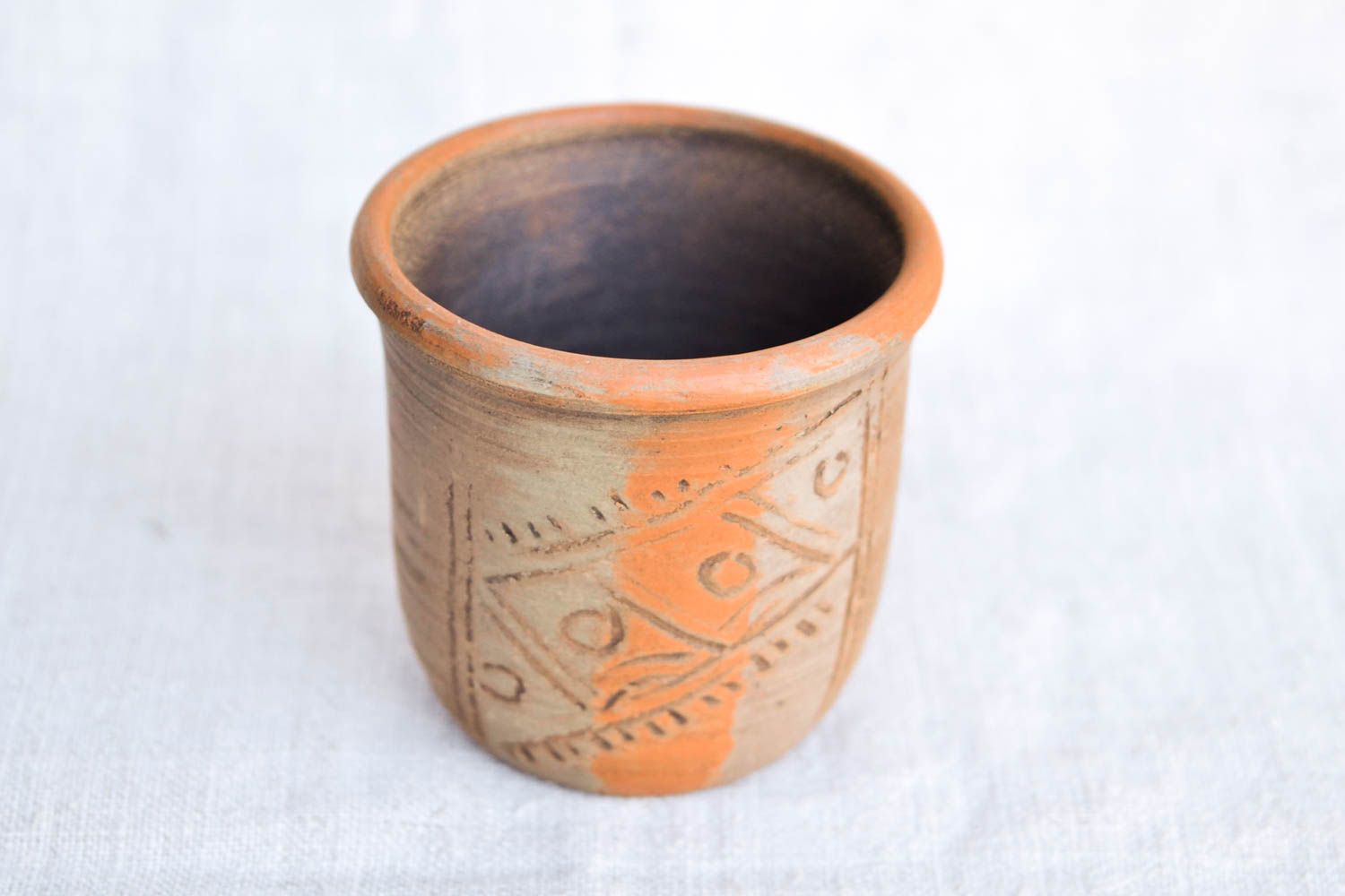 Becher aus Ton handmade Keramik Geschirr Küchen Zubehör 150 ml öko rein foto 4