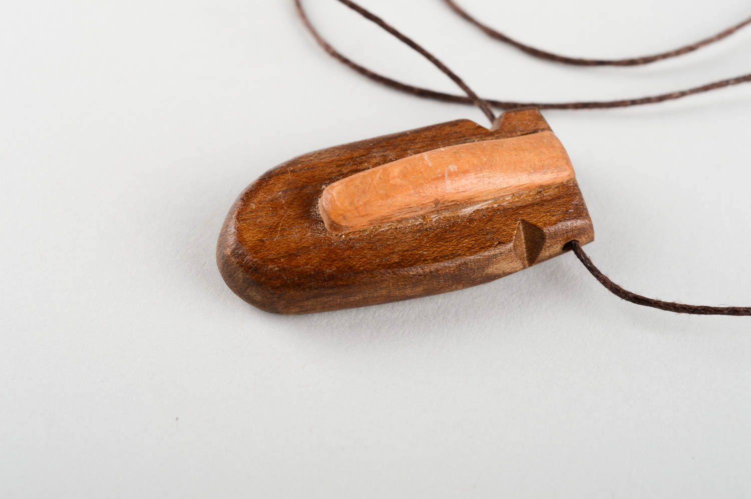 Unusual handmade wooden pendant wood craft ideas fashion neck accessories photo 3