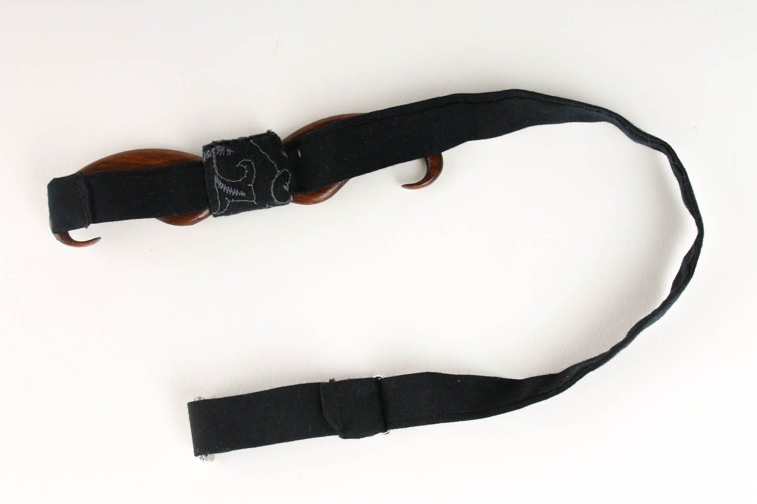 Corbata de lazo artesanal pajarita moderna de madera de haya accesorio unisex foto 2