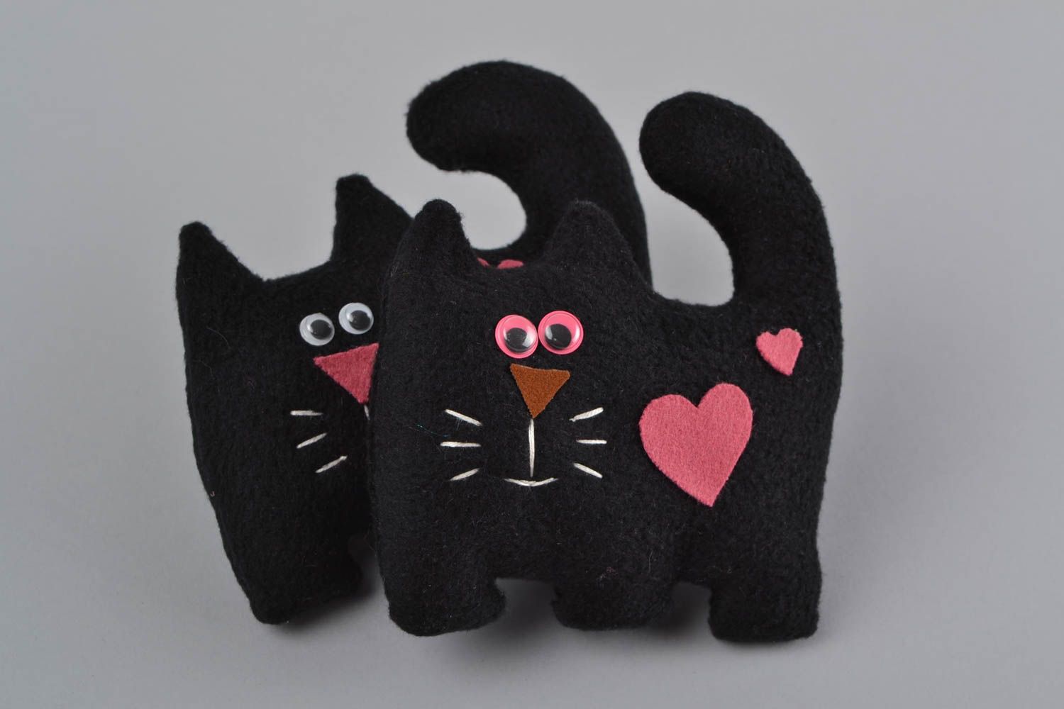 Juguete de peluche original artesanal gato negro pequeño bonito para casa foto 1