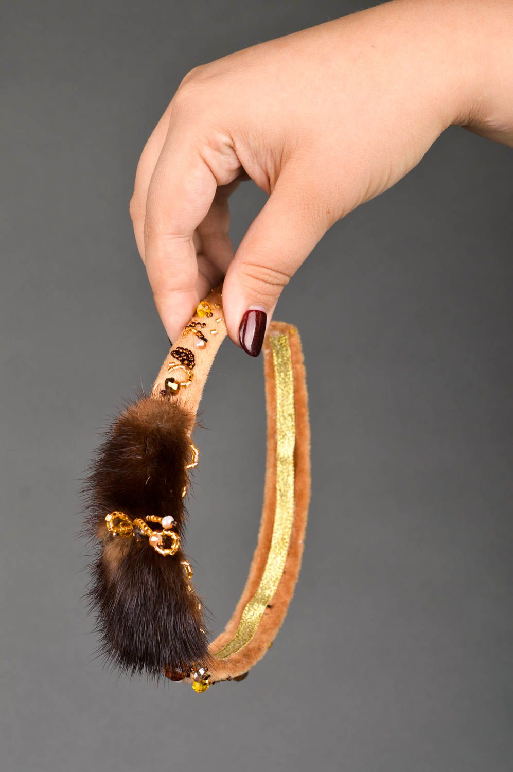 Beautiful handmade hair band beaded earrings artisan jewelry set gifts for her photo 3