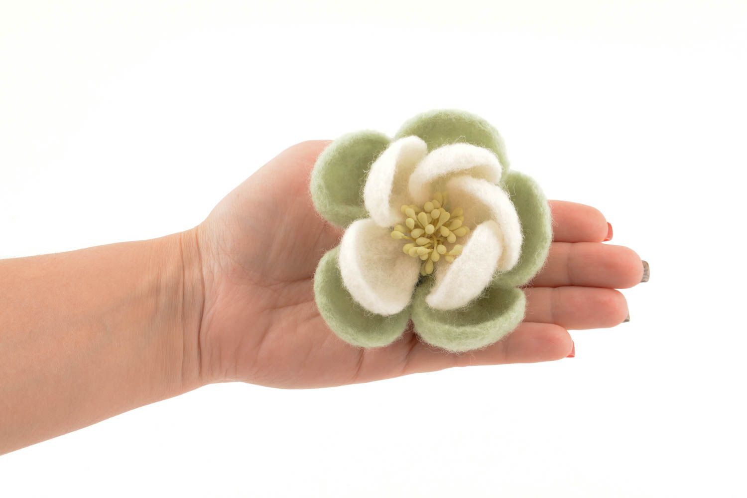 Broche hecho a mano accesorio de moda regalo original de lana para mujer foto 5