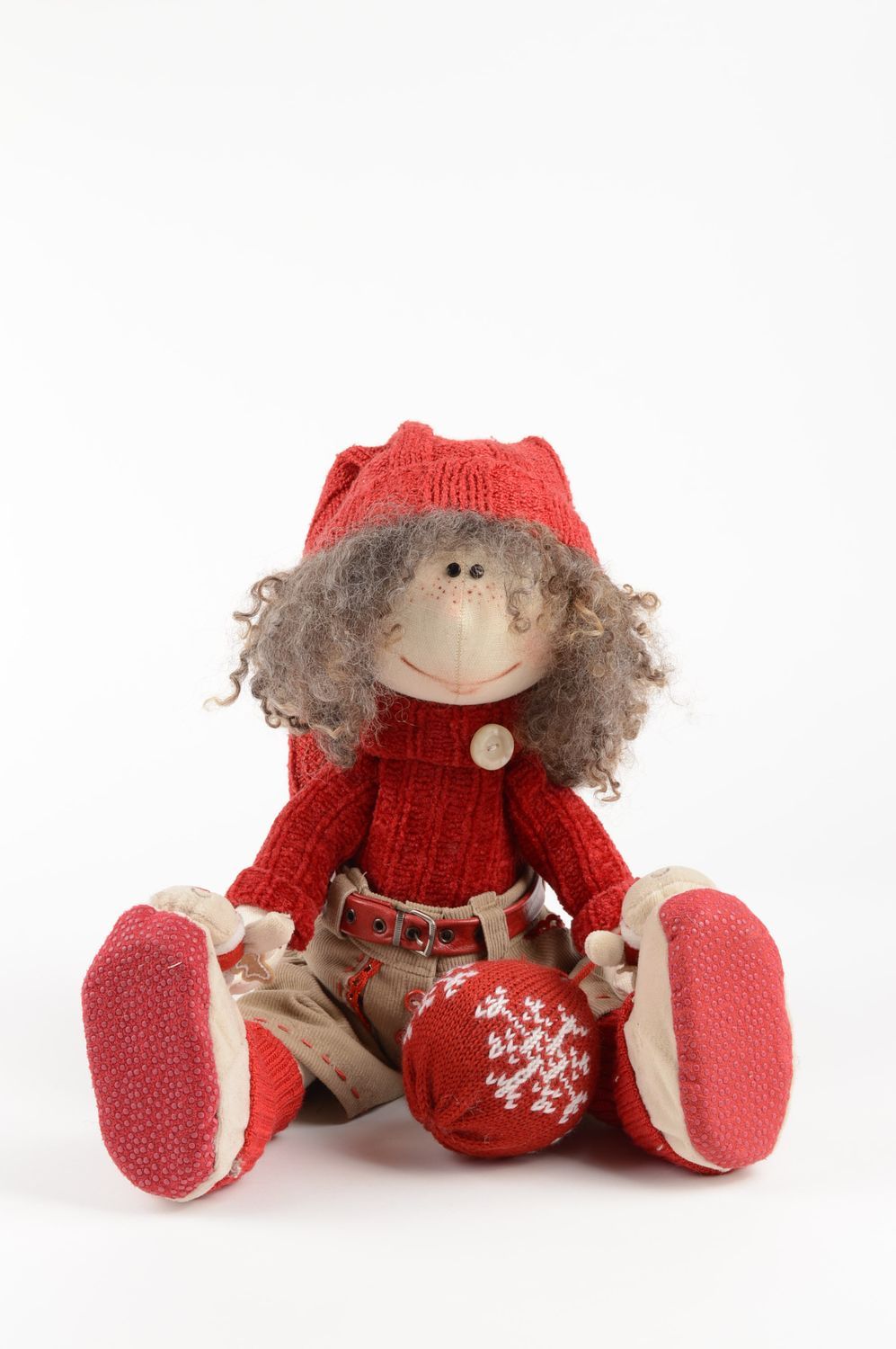 Grande poupée Jouet en tissu fait main décoratif original Cadeau pour enfant photo 4