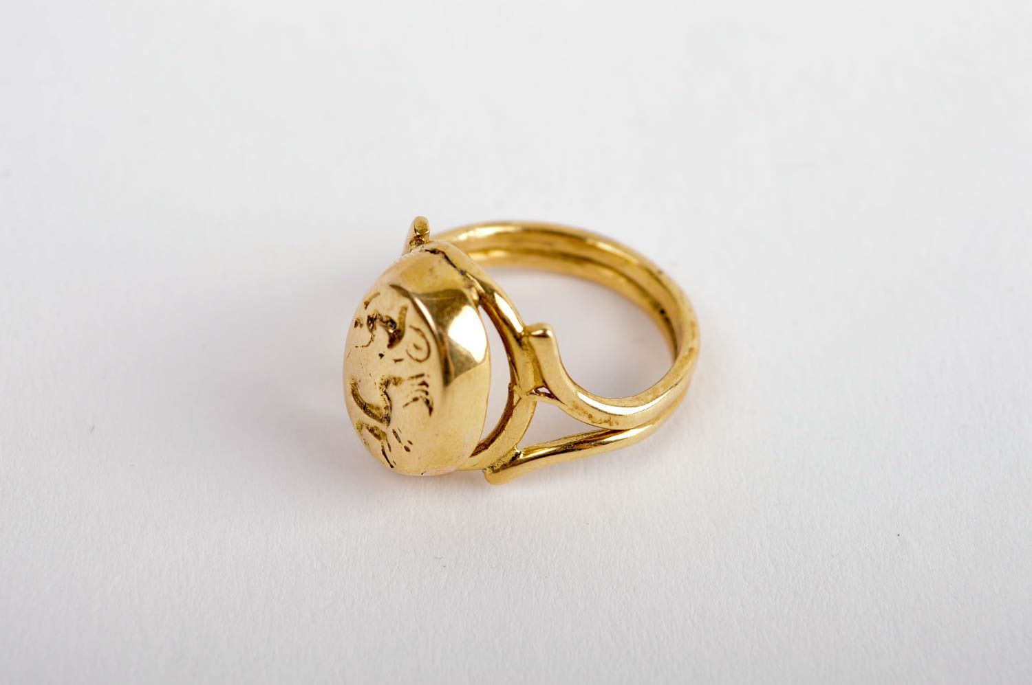 Ring Schmuck handmade Ring Damen Designer Accessoires Geschenk Ideen Goldfarbe foto 2
