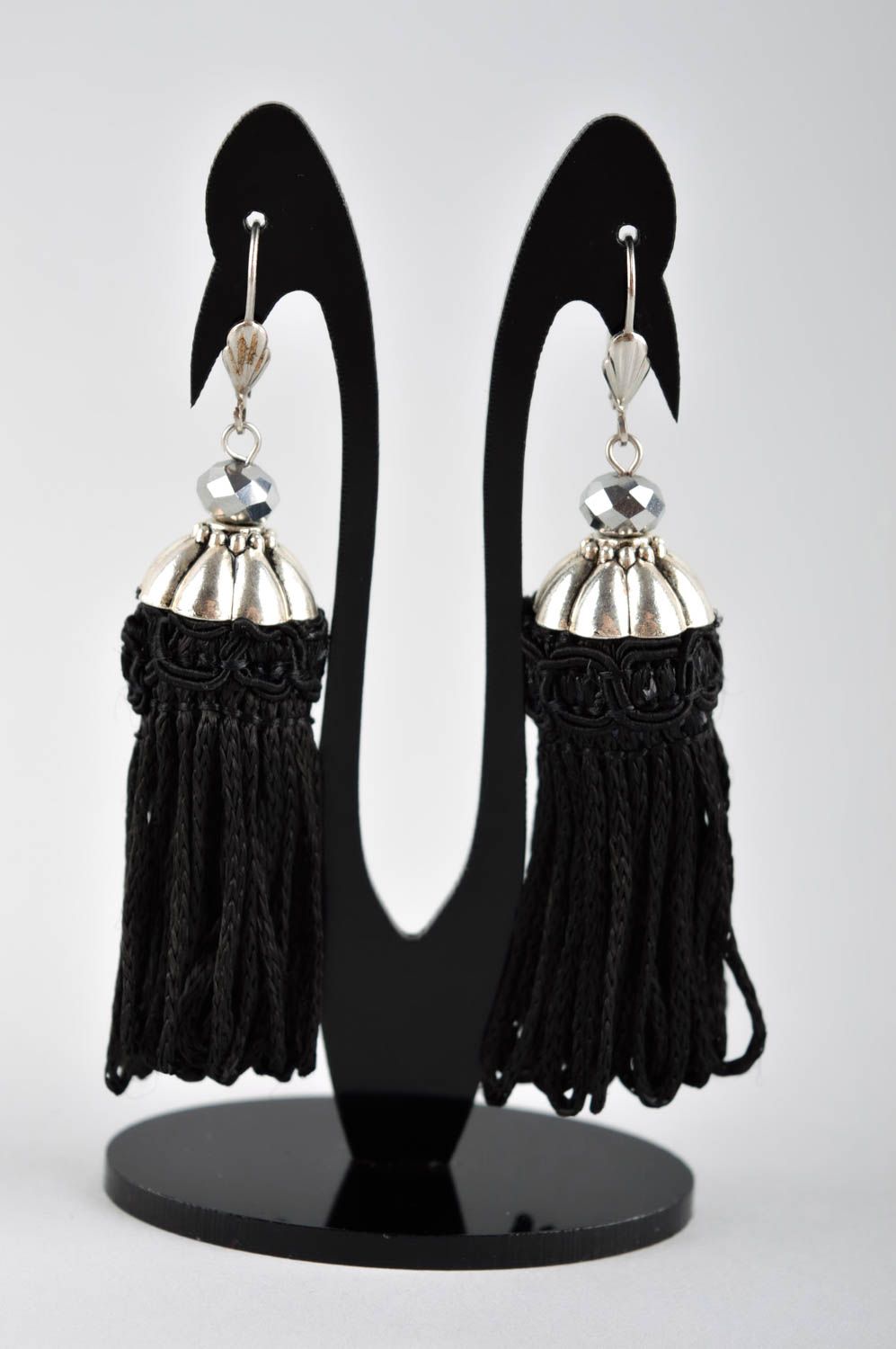 Handmade jewelry tassel earrings designer accessories long earrings gift for her photo 2