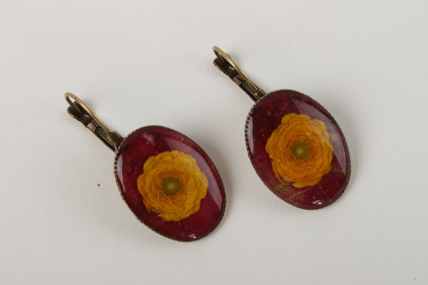 Botanic earrings handmade stylish long earrings elegant earrings with flowers photo 2