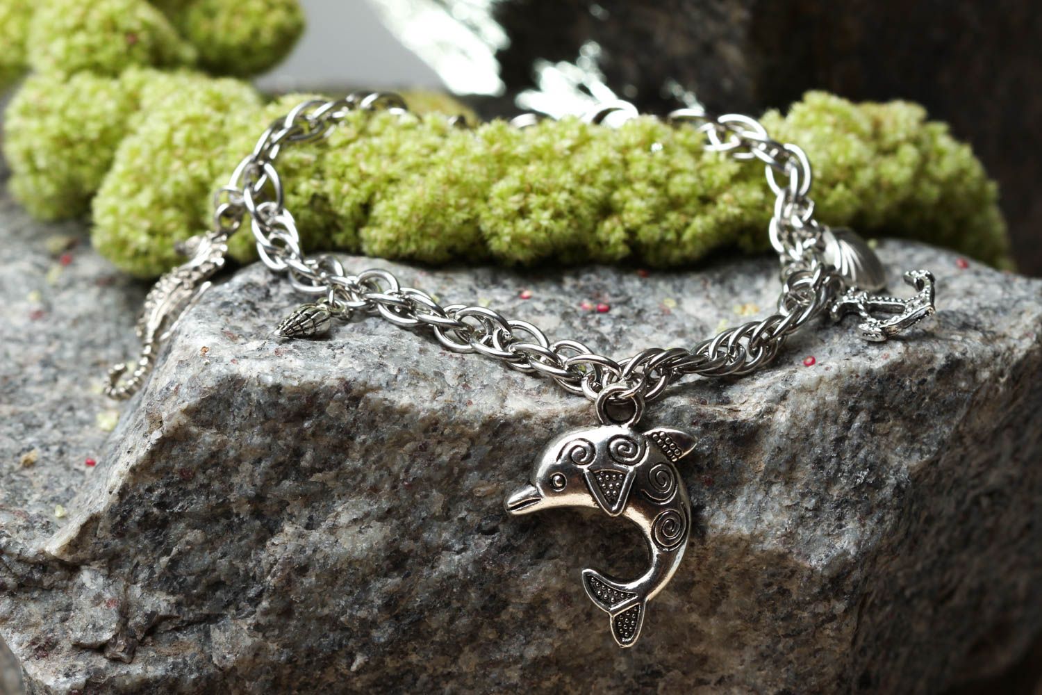 Handmade bracelet designer bracelet with charms unusual gift for women photo 1