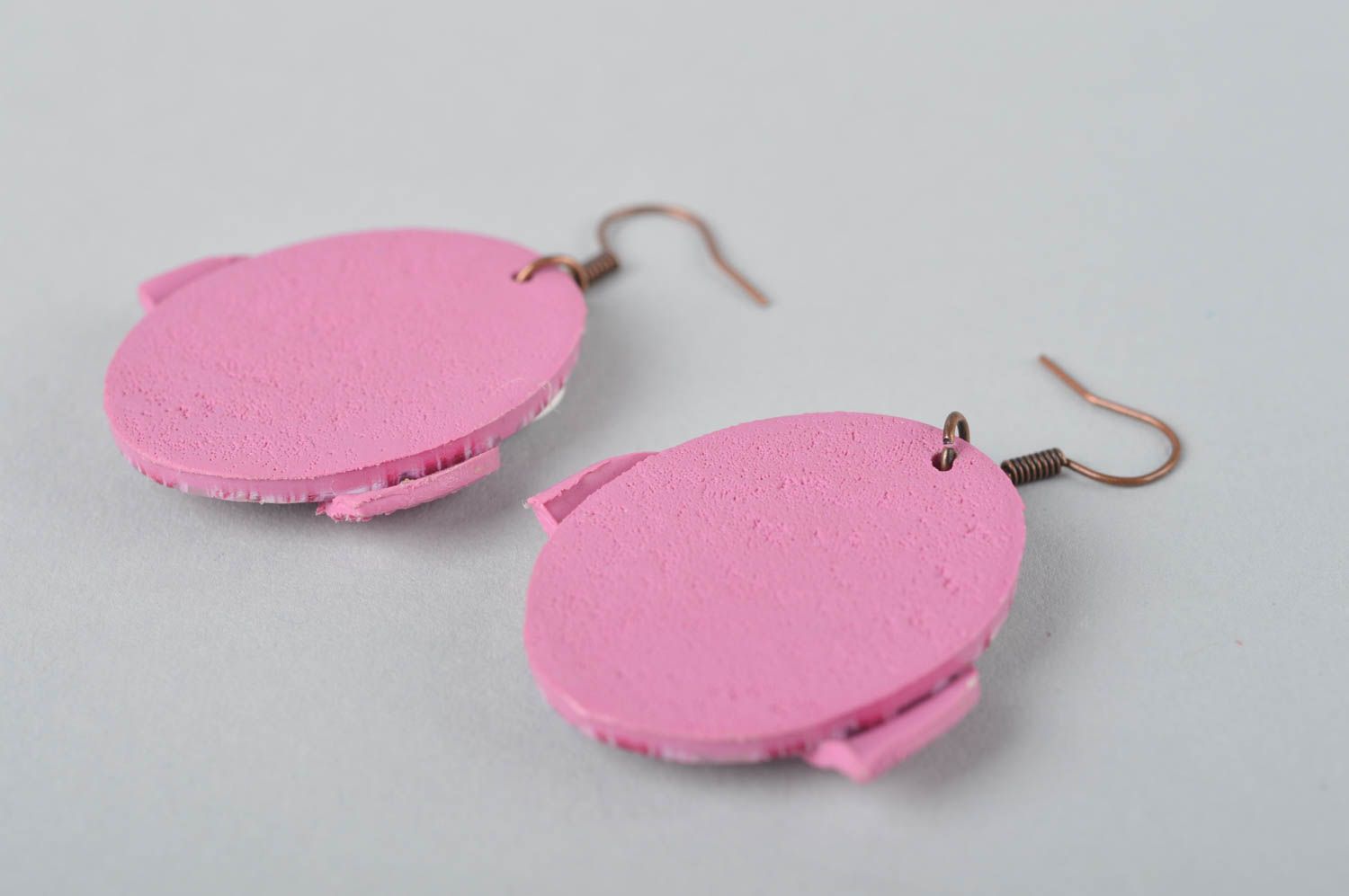Handmade Damen Ohrringe rosa Eulen Designer Schmuck Accessoire für Frauen  foto 3