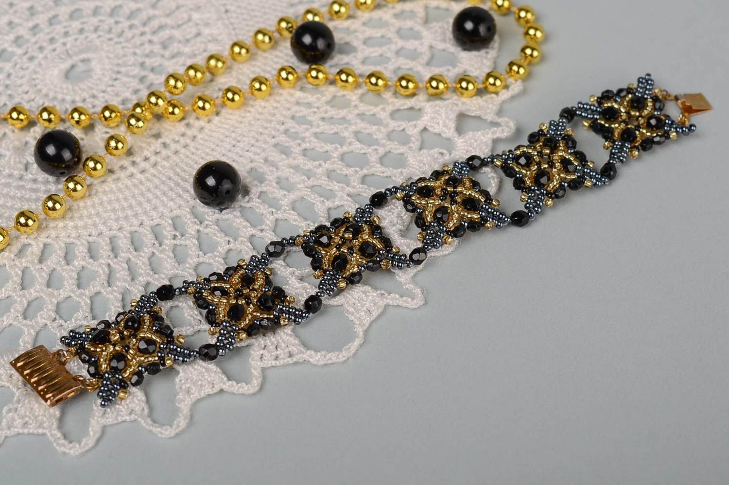 Handmade evening bracelet designer bracelet for women seed bead bracelets photo 1