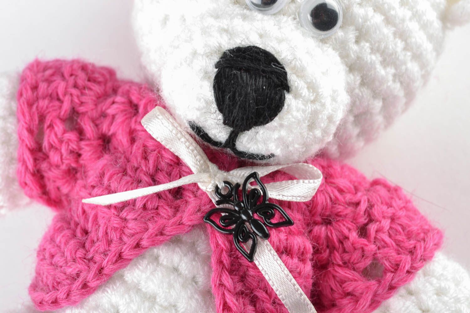 Soft crochet toy Bear in Pink photo 4