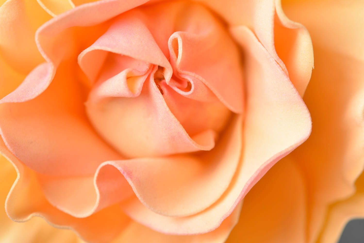 Beautiful women's handmade designer foamiran flower brooch Orange Rose photo 4