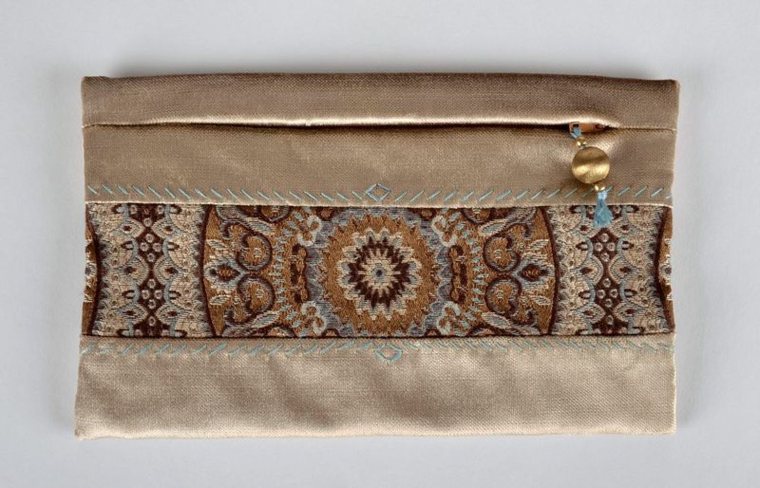 Beauty bag - clutch of brown color photo 3