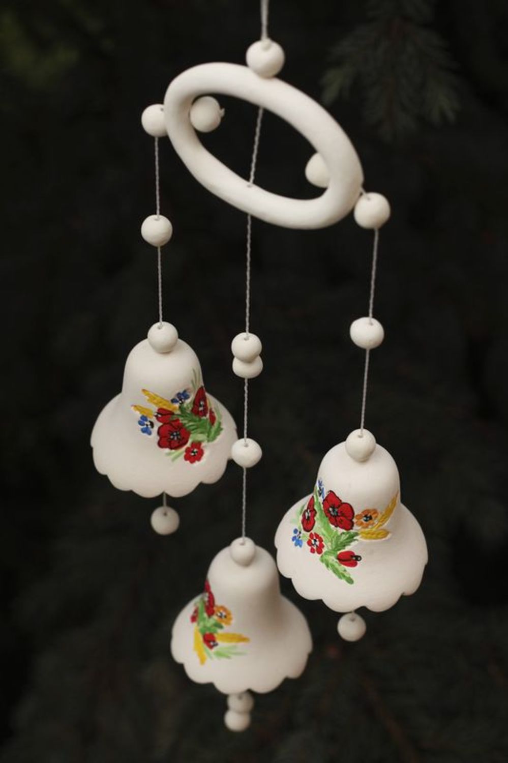 Campanelli d'autore in ceramica fatti a mano campanelle tenere bianche

 foto 5