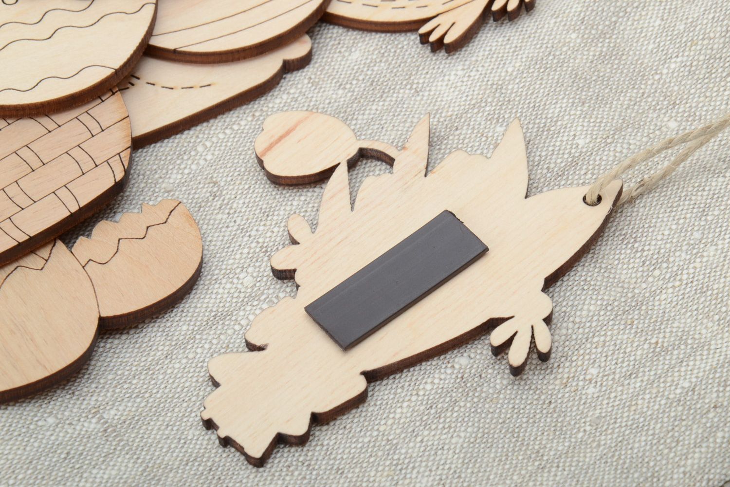 Set de formes en bois à peindre avec magnet faites main dans sachet décoration  photo 5