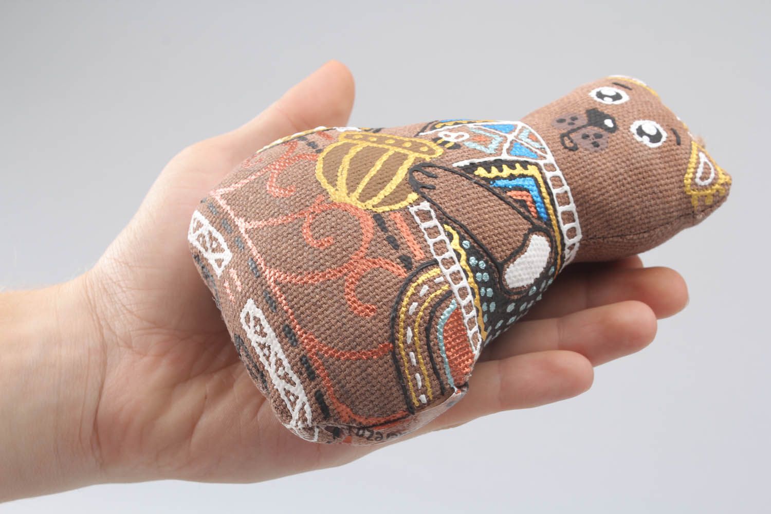 Pingente decorativo artesanal de tecido processado com café Urso foto 4