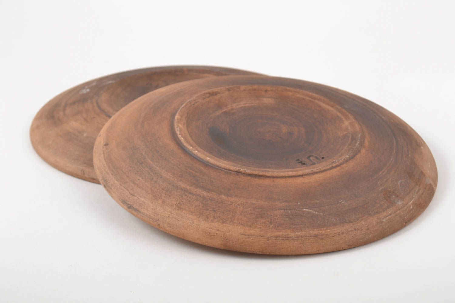 Керамические тарелки ручной работы глиняная посуда расписные тарелки 2 шт Улитки фото 3