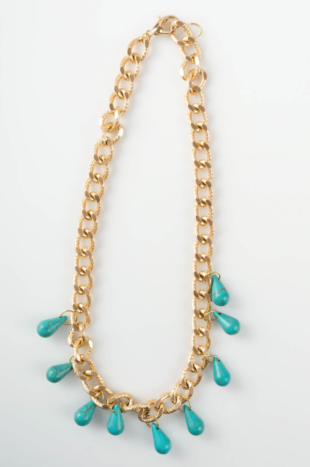 Unusual handmade necklace stylish designer accessory turquoise jewelry  photo 2