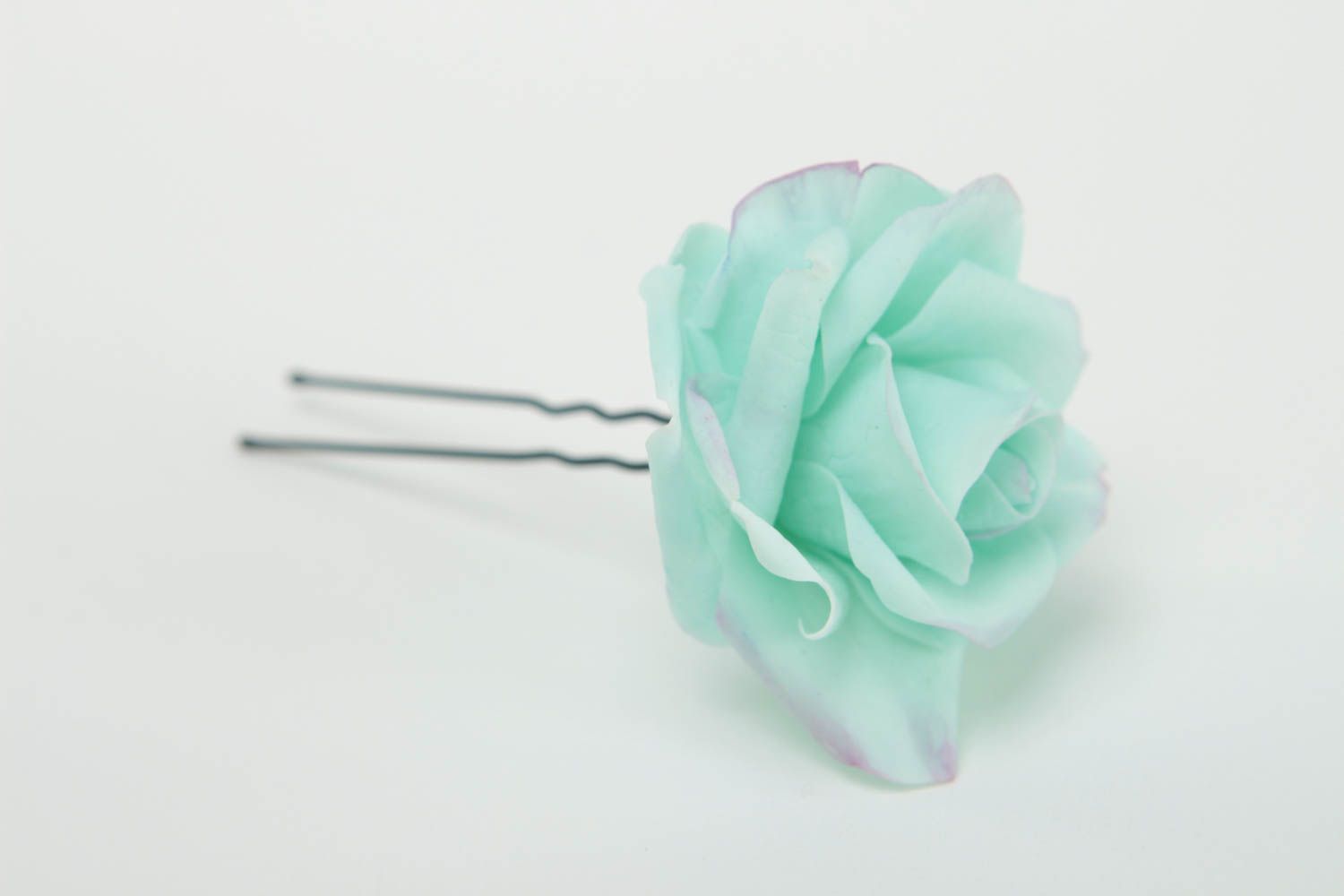 Handmade flower hairpin polymer clay barrette plastic hair accessories  photo 3