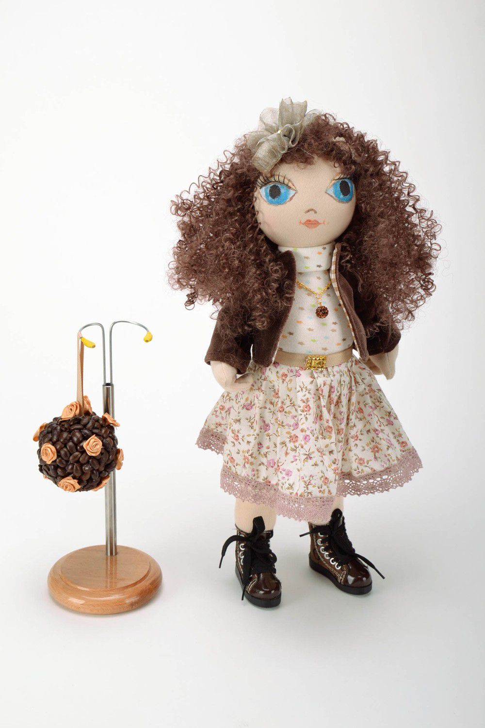 Soft toy in brown jacket with holder photo 3