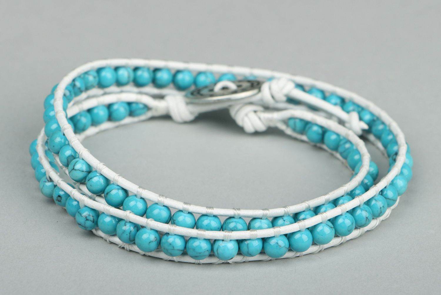Bracelet made from turquoise stone photo 1
