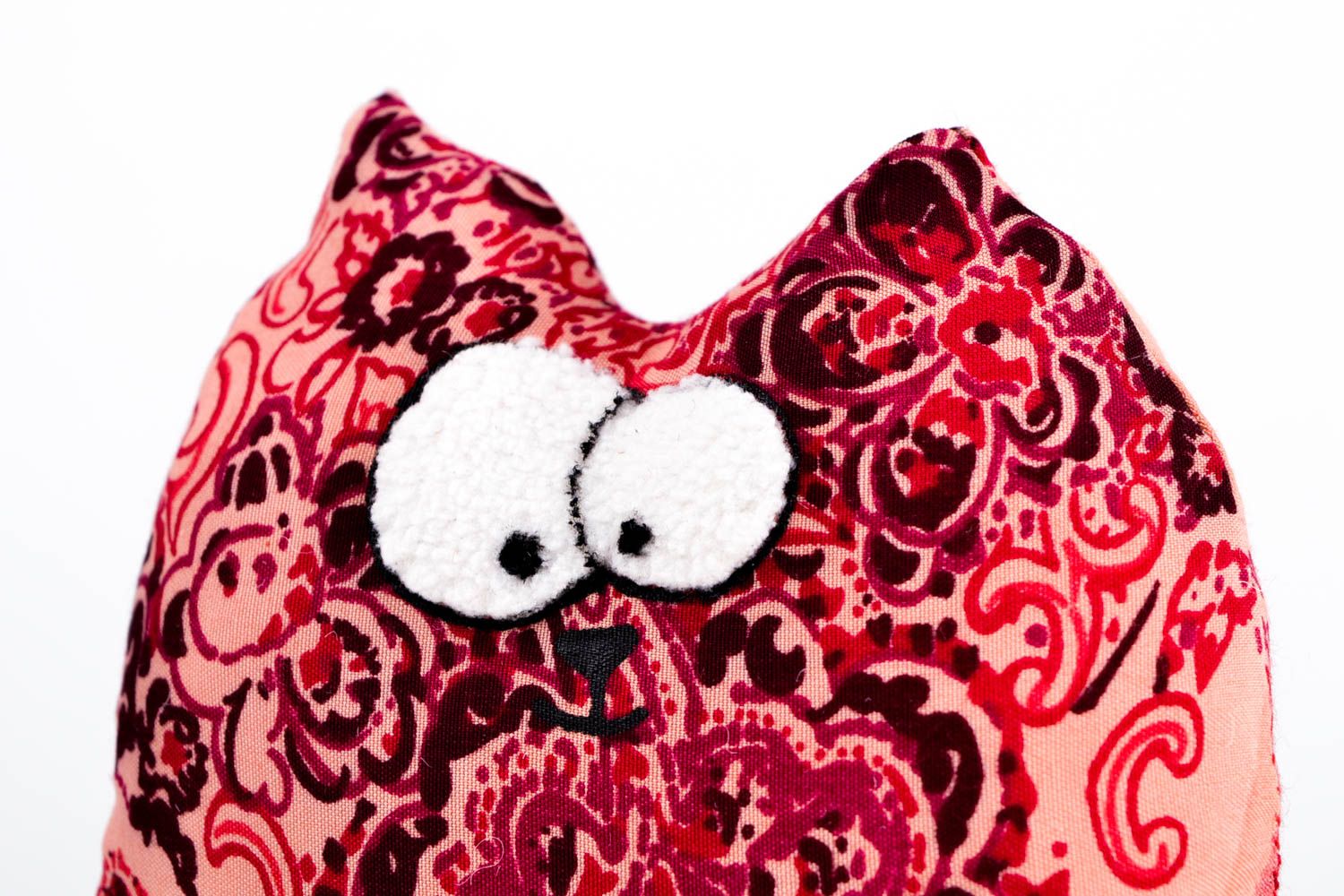 Peluche chat faite main Jouet enfant Cadeau original textile coton hollowfiber photo 4