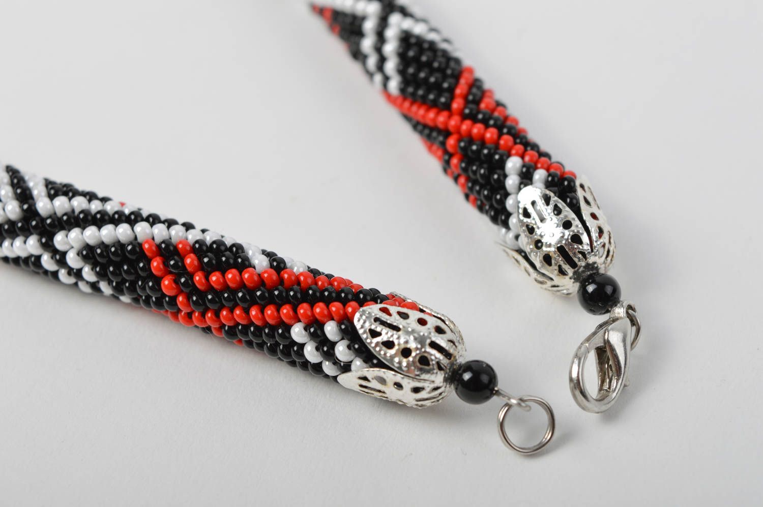 Handmade beaded cord necklace beautiful jewellery woven bead necklace designs photo 4
