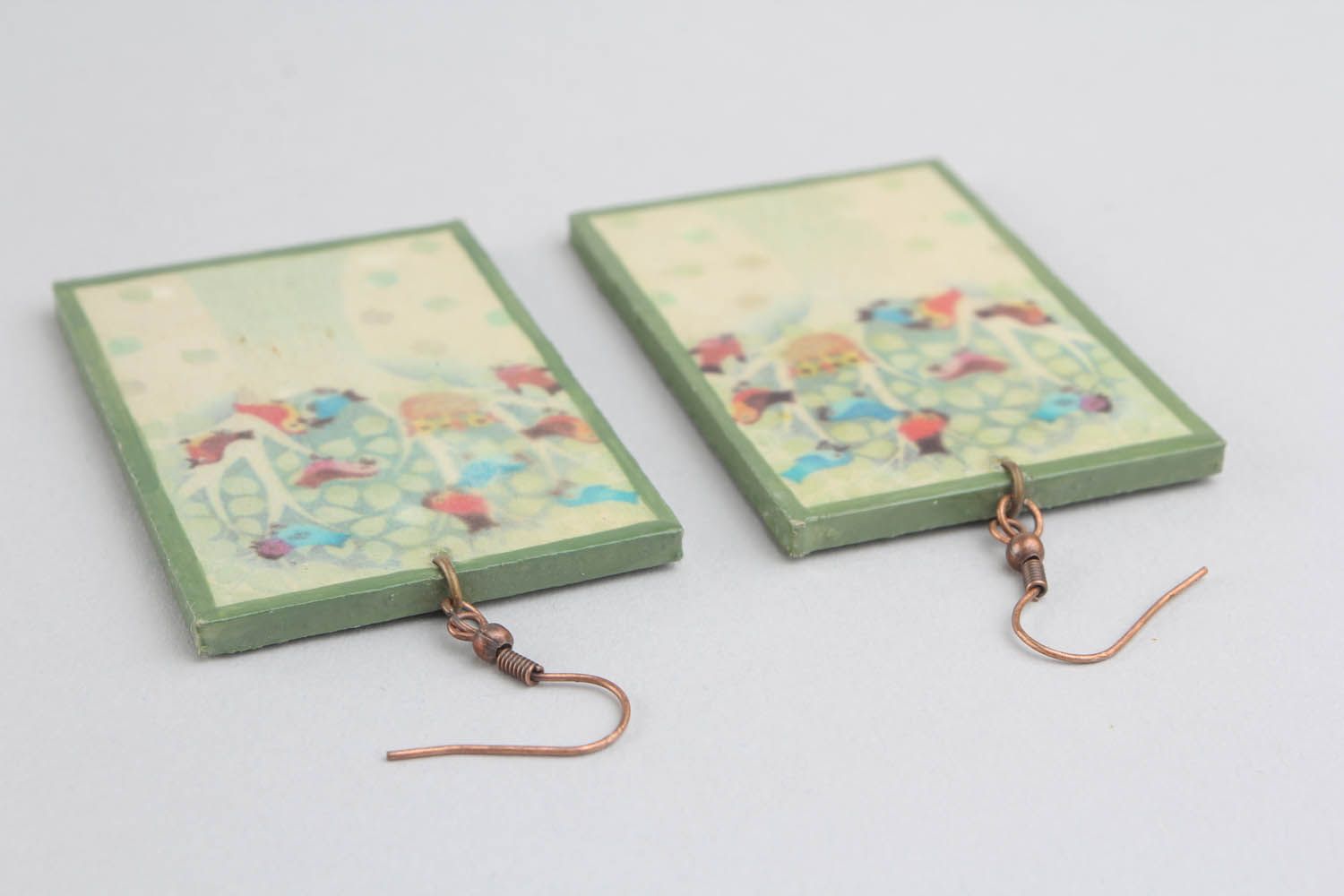 Earrings made of wood and epoxy resin photo 3