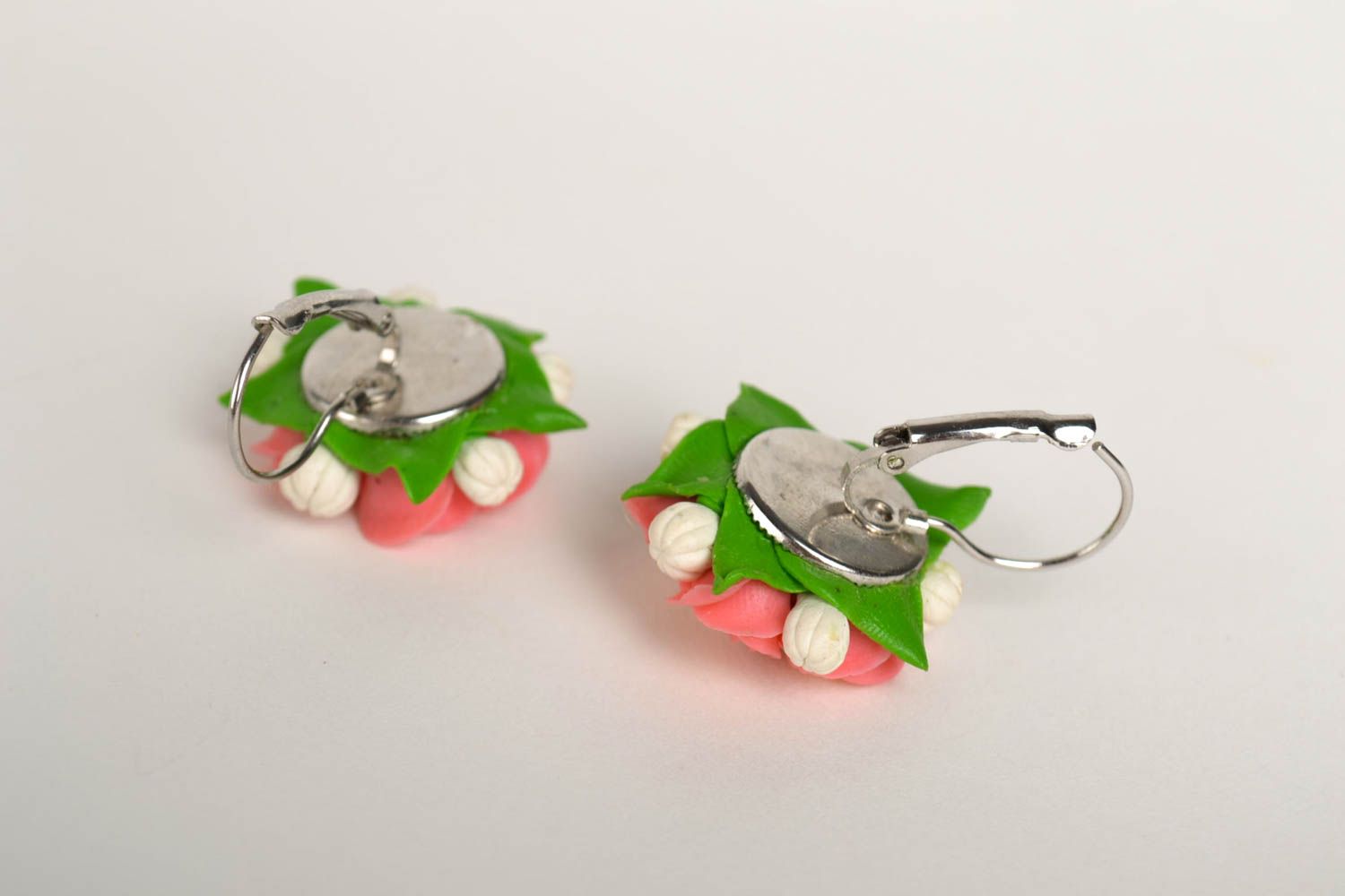 Handmade earrings flower earrings porcelain earrings fashion bijouterie  photo 5