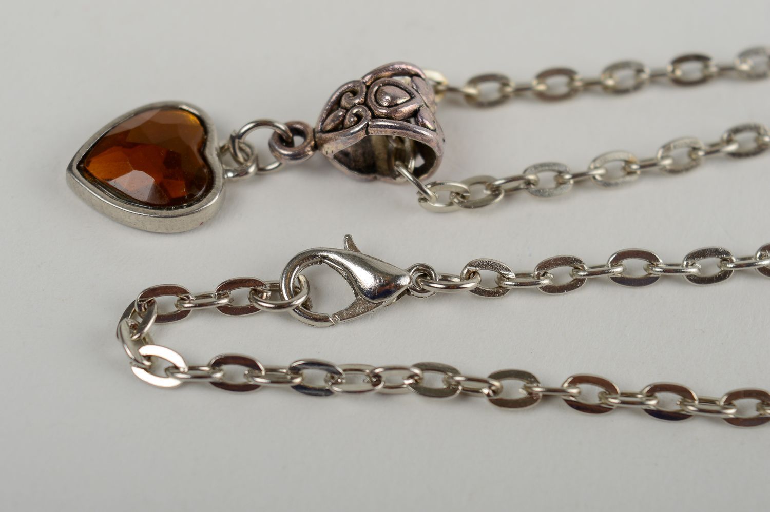 Beautiful pendant handmade metal pendant heart pendant metal jewelry for girl photo 3