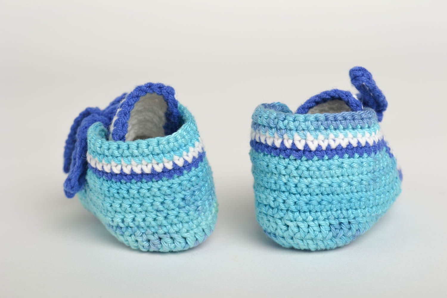 Chaussons bébé fait main tricot au crochet pour garçon Chaussures bébé photo 3