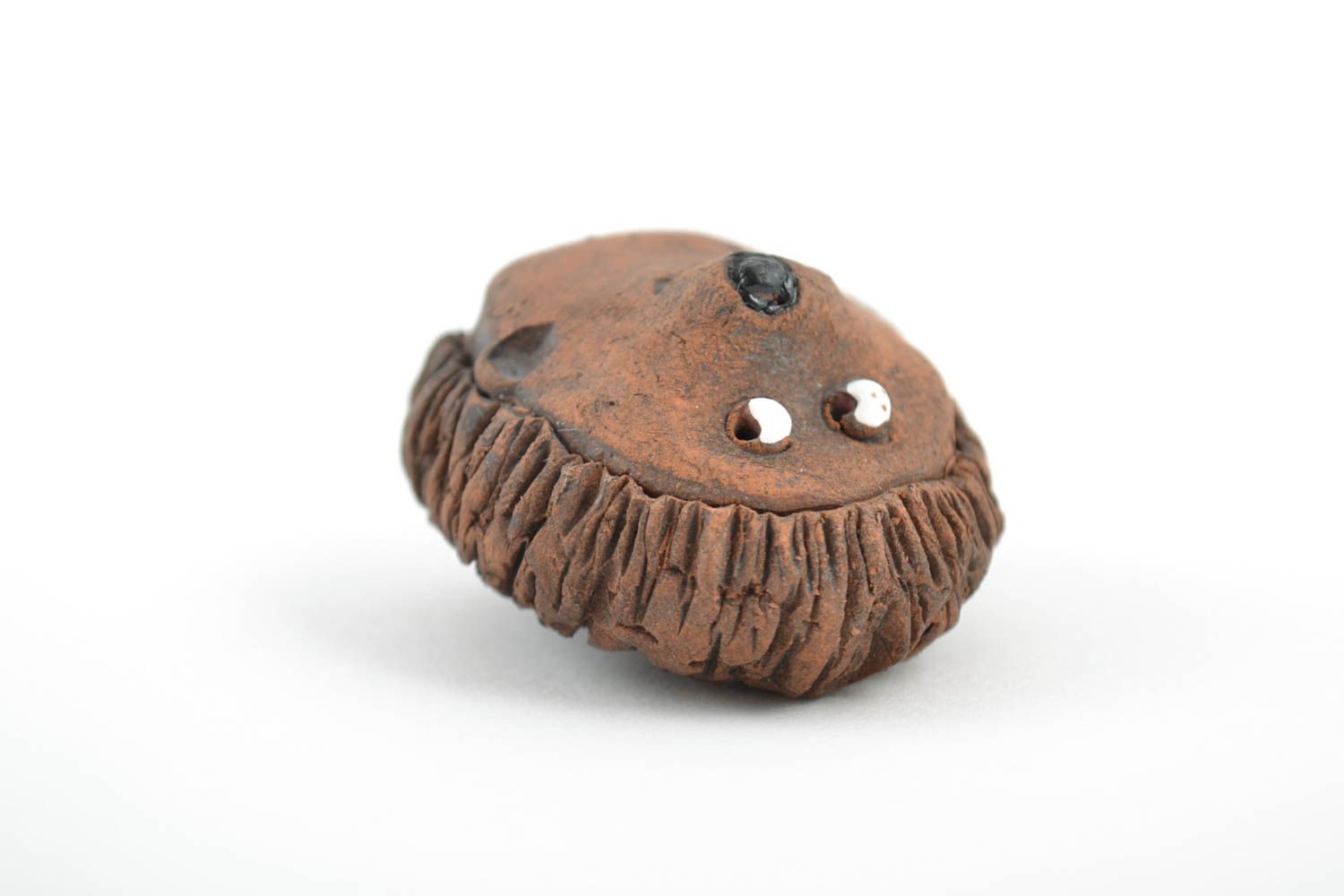 Funny miniature collectible decorative handmade ceramic statuette of hedgehog photo 5