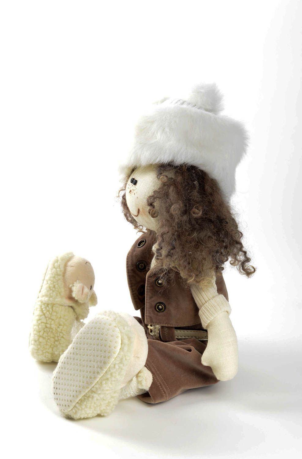 Кукла ручной работы кукла из ткани оригинальная игрушка мягкая кукла красивая фото 4
