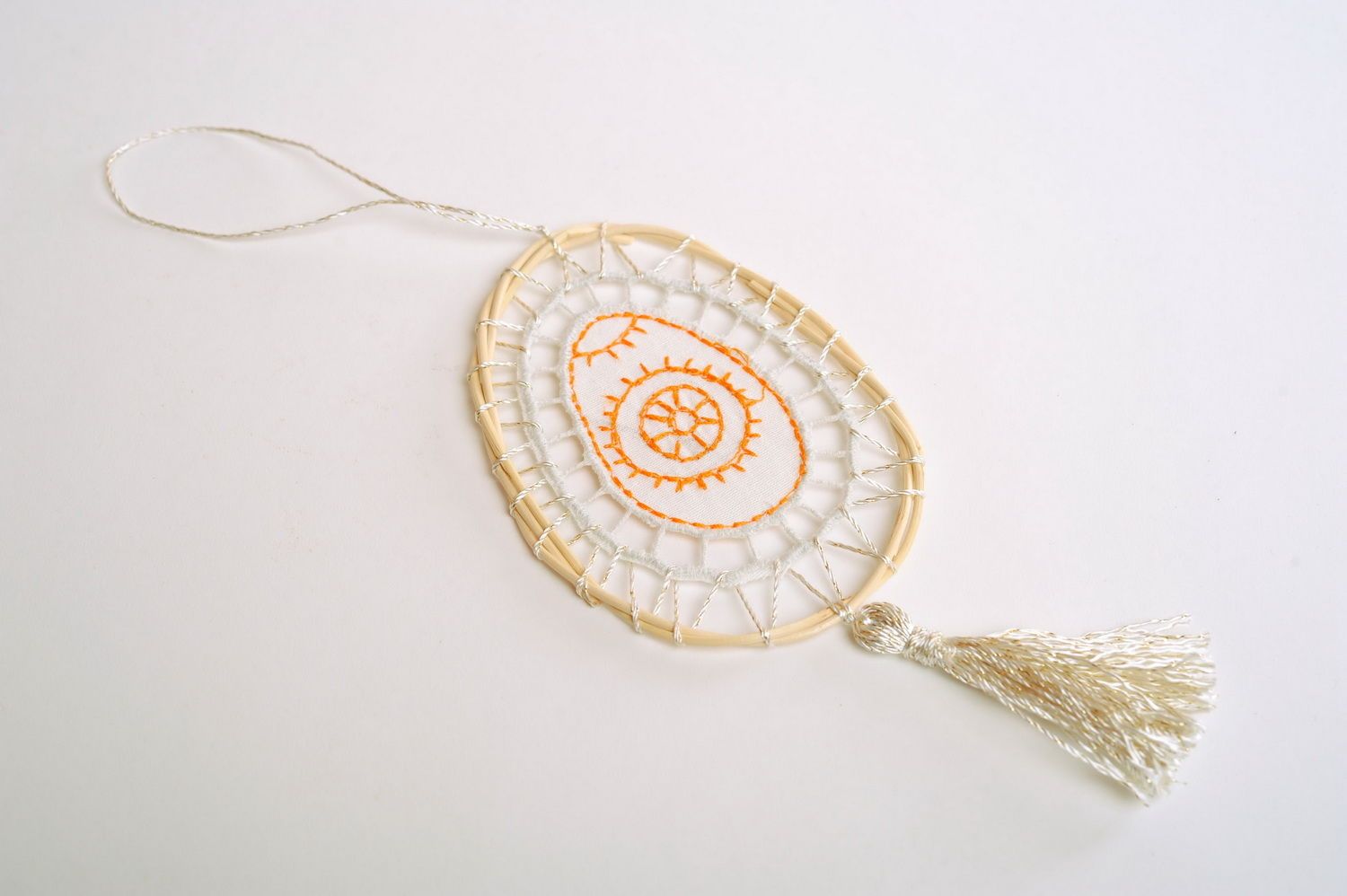 Decorative pendant with embroidery Easter Egg photo 1