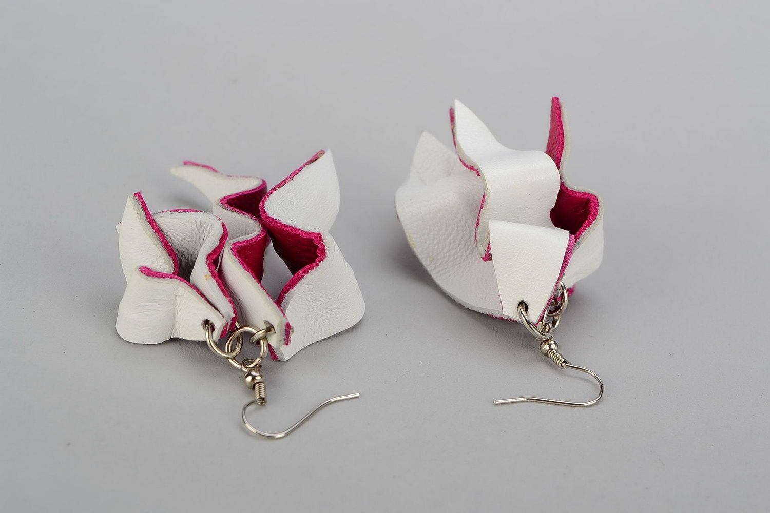 Earrings made of genuine leather Petals photo 4