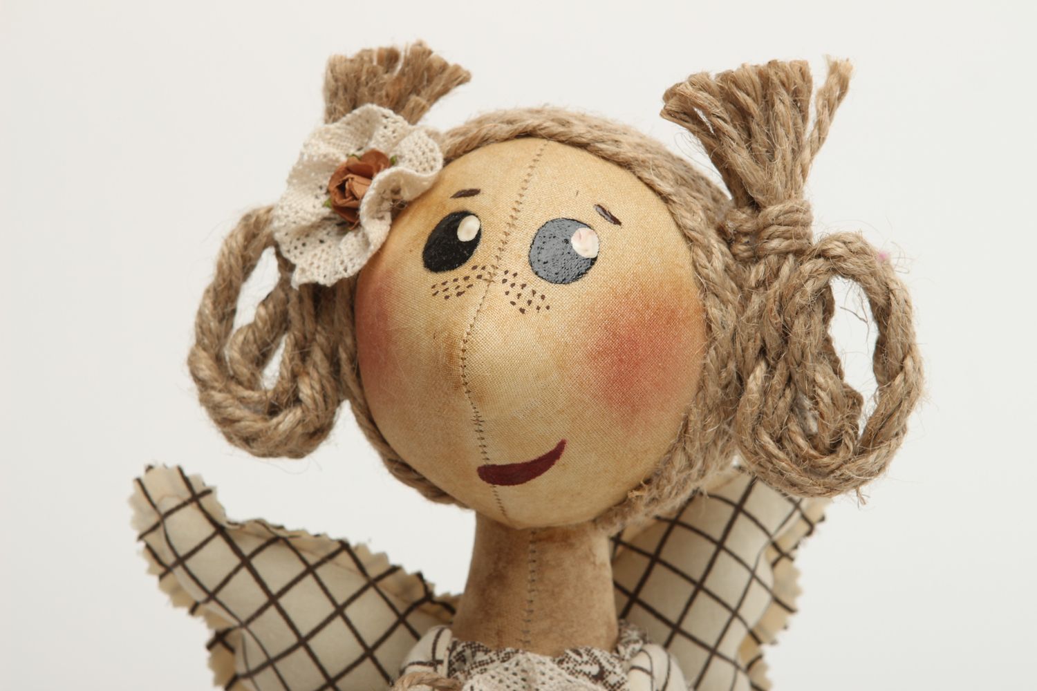 Muñeca artesanal de algodón y pana decoración de interior juguete decorativo foto 3