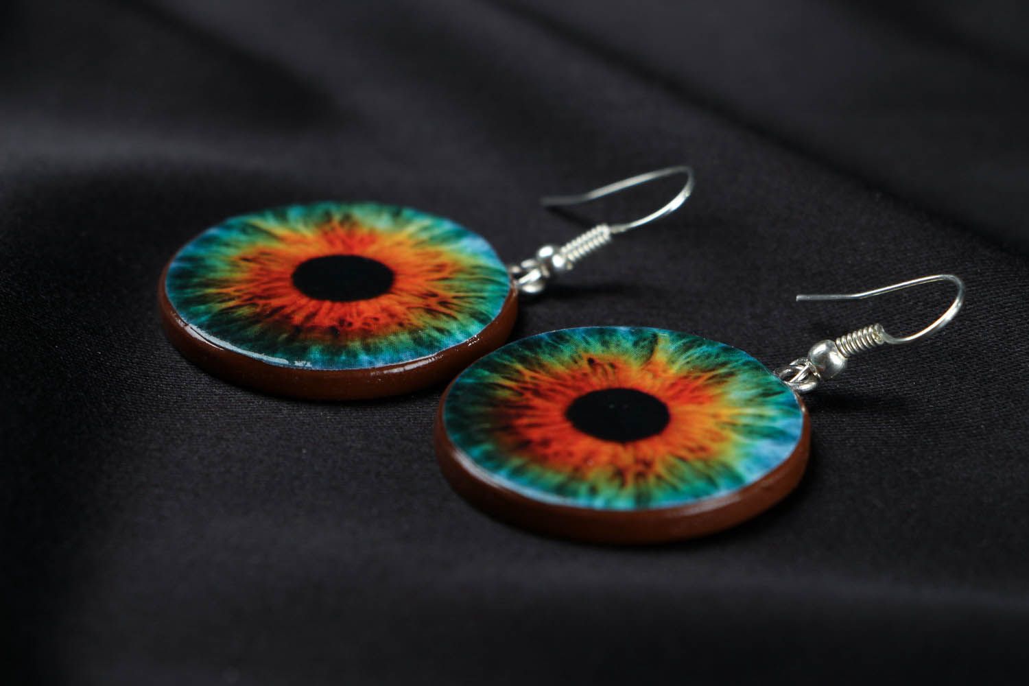 Earrings made ​​of polymer clay Eyes photo 2
