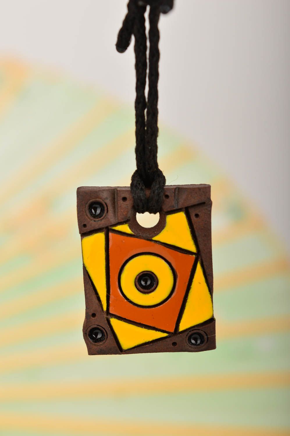 Handmade pendant unusual accessory gift ideas designer clay pendant for girls photo 1