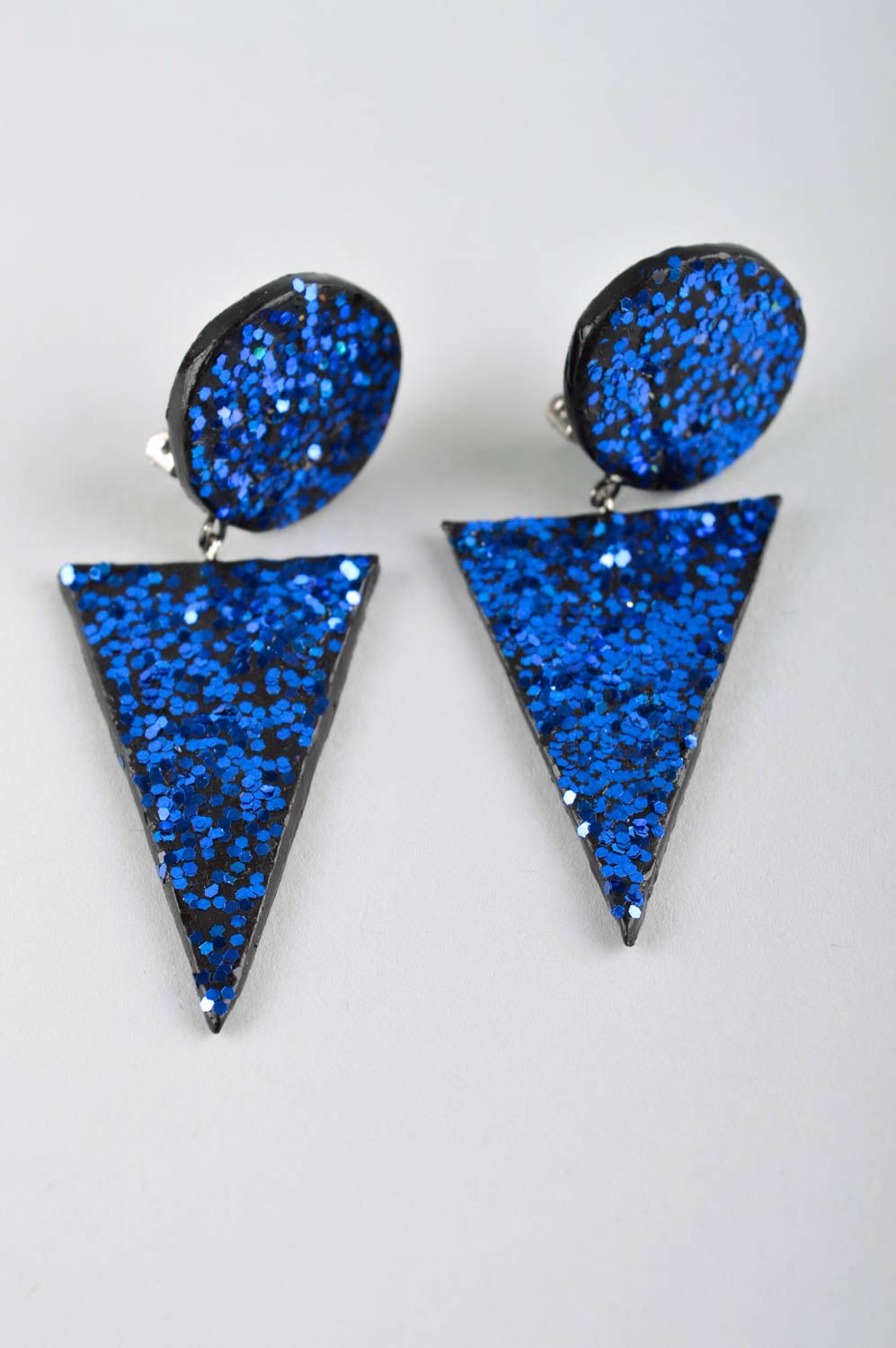 Handmade clip earrings designer accessories dangling earrings plastic jewelry photo 3