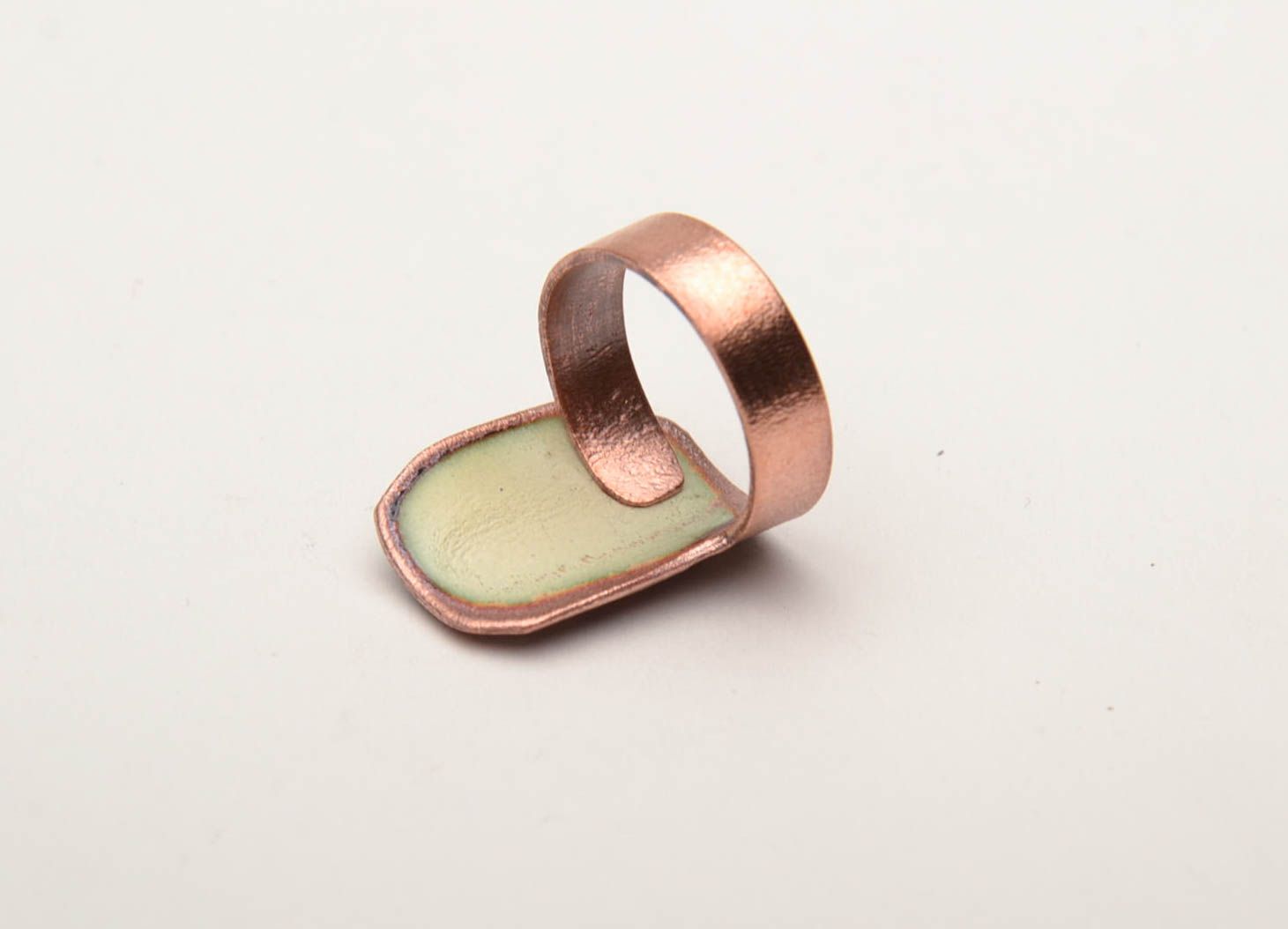 Enamel designer copper ring photo 4