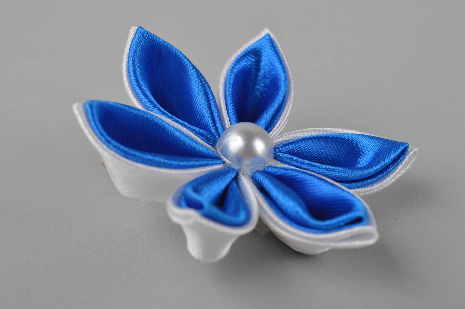 Haar Accessoire handgeschaffen Haarschmuck Blume originell Haar Schmuck blau foto 2