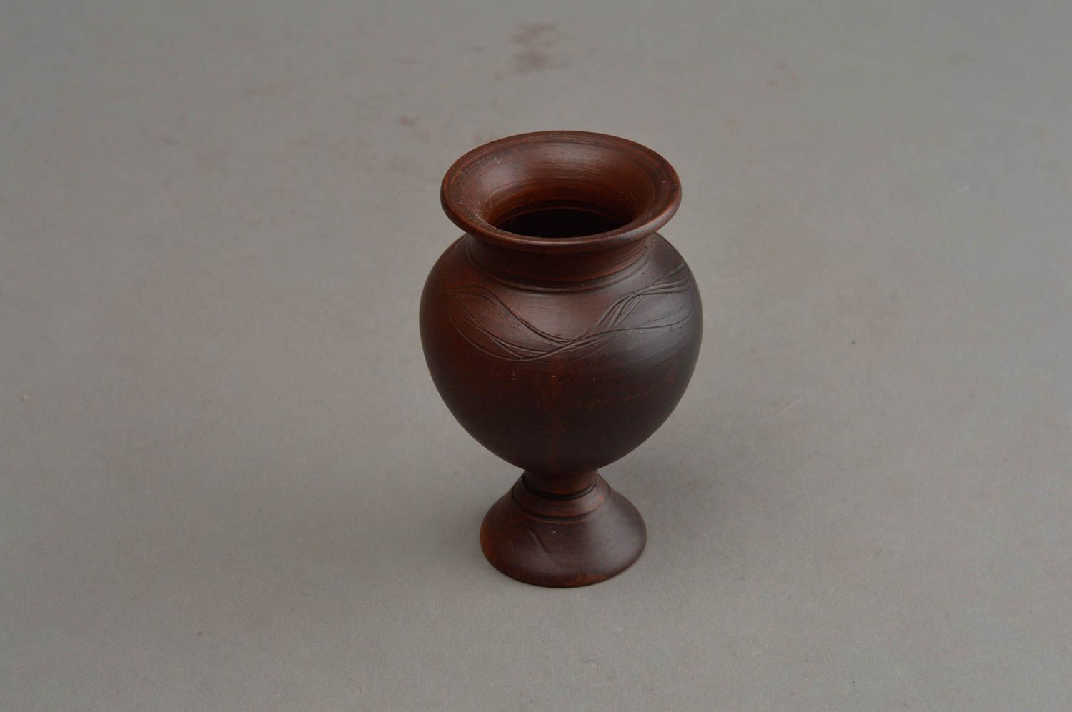 4 inches handmade ceramic goblet shape vase for home décor 0,29 lb photo 3