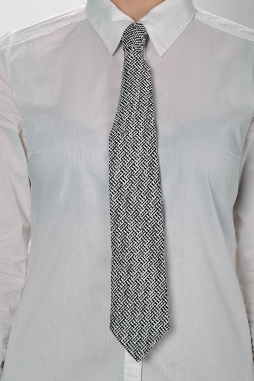 Cravate grise faite main originale photo 5