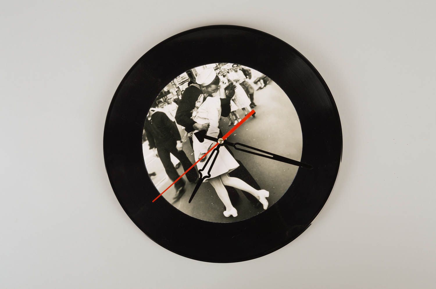 Handmade Deko Designer Uhr Wand ungewöhnliche originelle Wanduhr mit Print schön foto 2