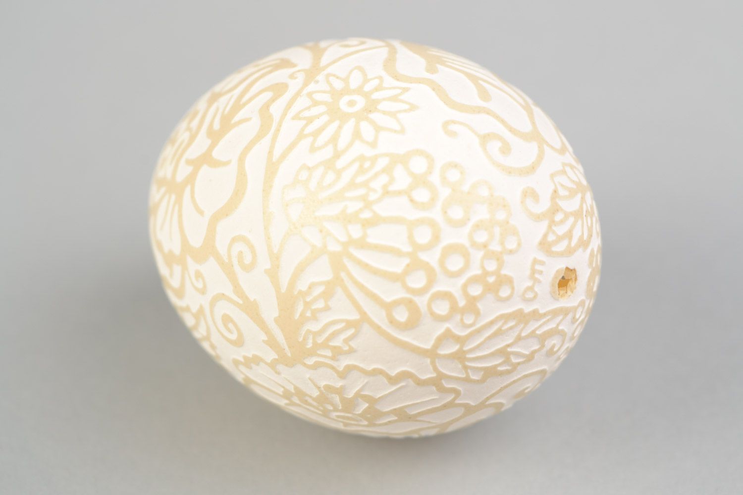 Handmade patterned Easter chicken egg for decor vinegar etching photo 5