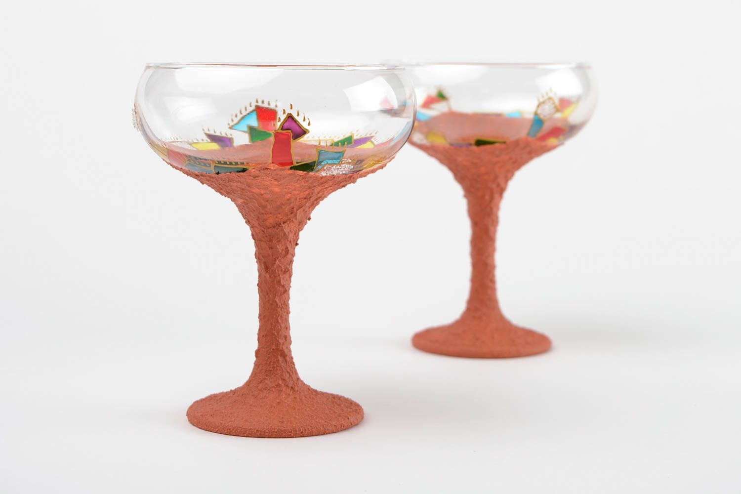 Handmade champagne stemware designer decorative glass celebration accessory photo 1