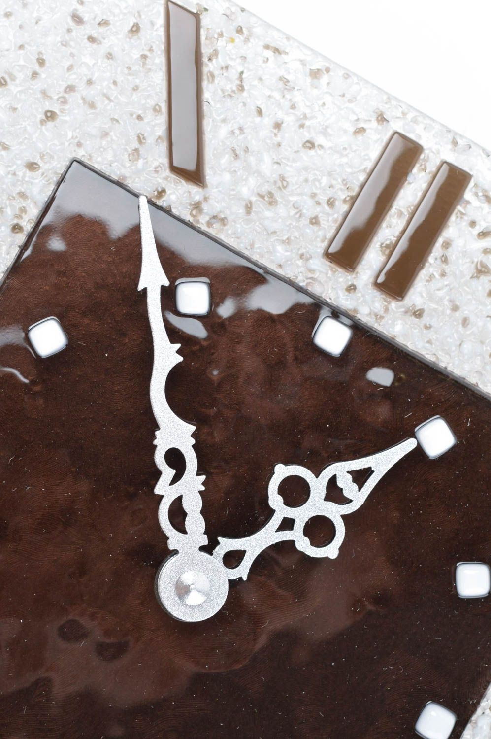 Reloj moderno de pared artesanal portavelas de cristal elementos decorativos foto 5
