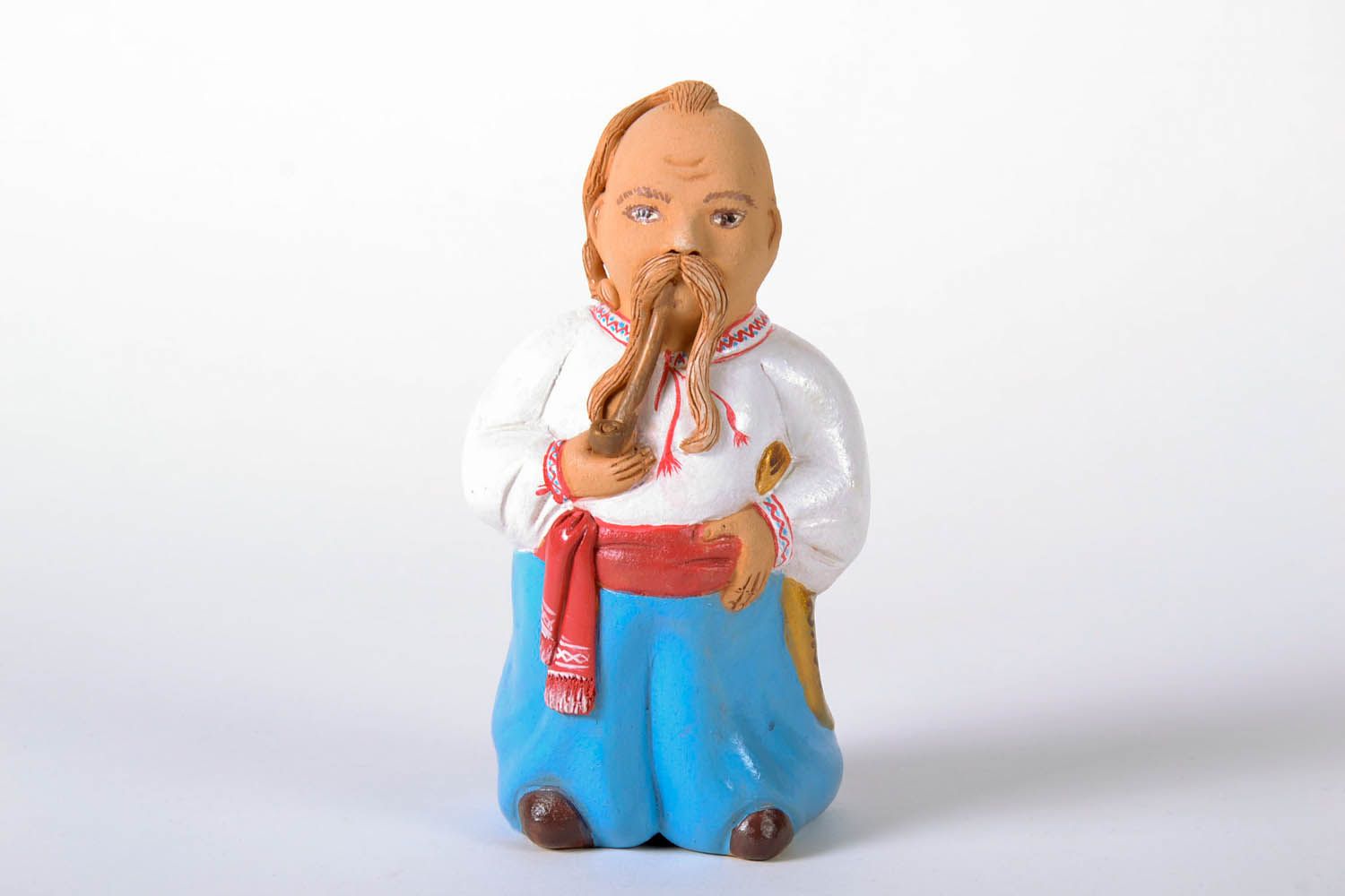 Ceramic statuette in the shape of a cossack with smoking pipe photo 2