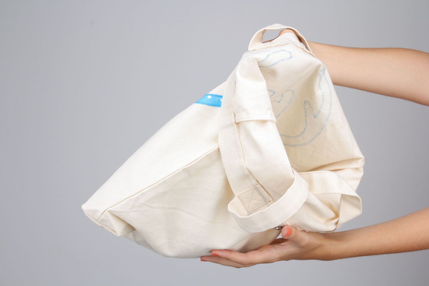 Эко-сумка из ткани Голубой олень фото 5