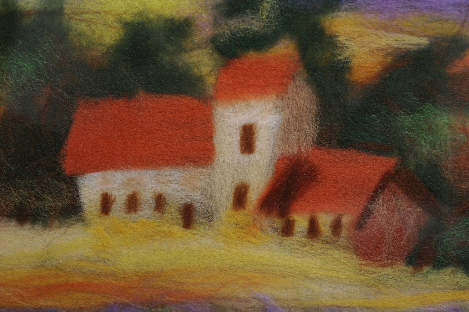 Pintura em lã de aquarela Paisagem da Toscana foto 5